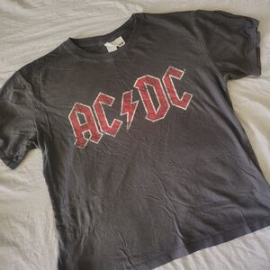 H&M AC/DC Graphic Tee - Charcoal and Red